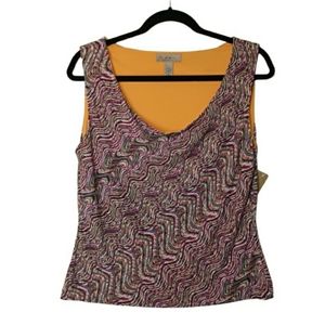 I.E. CARAVAN Multi print Sleeveless Medium Top NWT